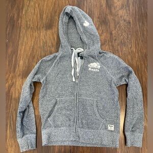 Roots Zip Up Hoodie Sweatshirt Medium Gray – Used